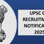 UPSC CSE Recruitment Notification 2025